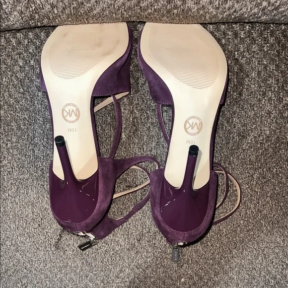 Elegant Eggplant/Aubergine Purple Strappy Heels - Picture 6 of 6